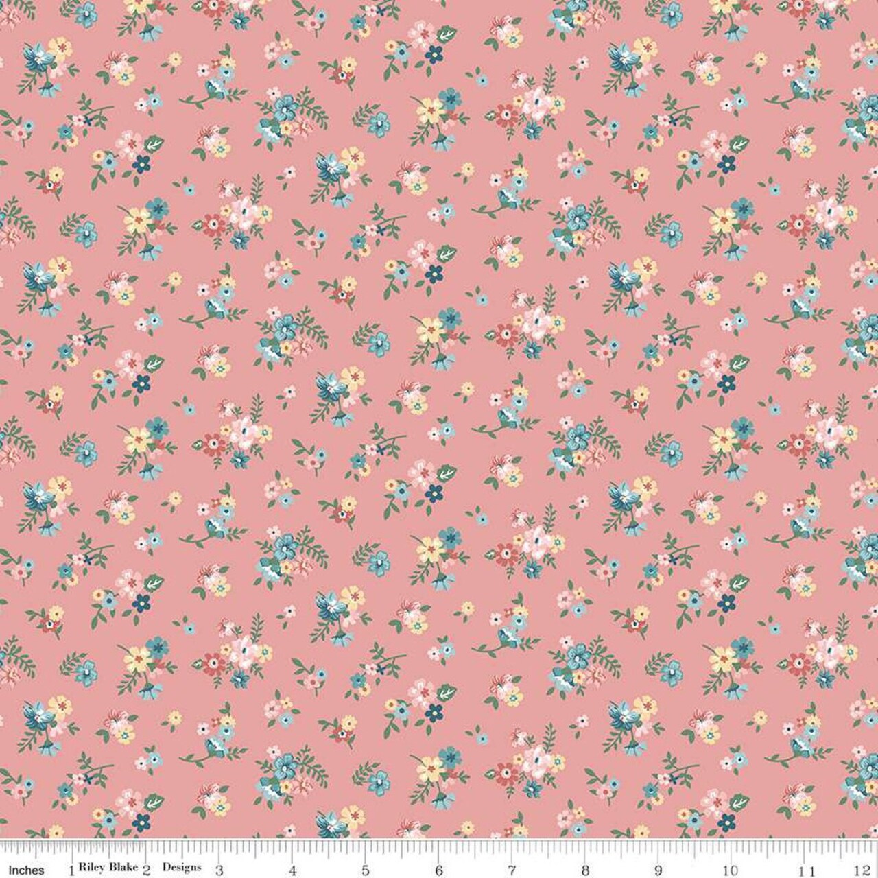 Fabric Riley Blake Mellow Rose Ditsy Floral Mary Catherine by the Quarter Yard C16703-MELLOWROSE